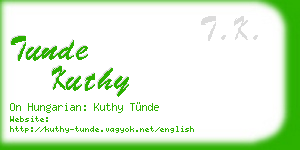 tunde kuthy business card